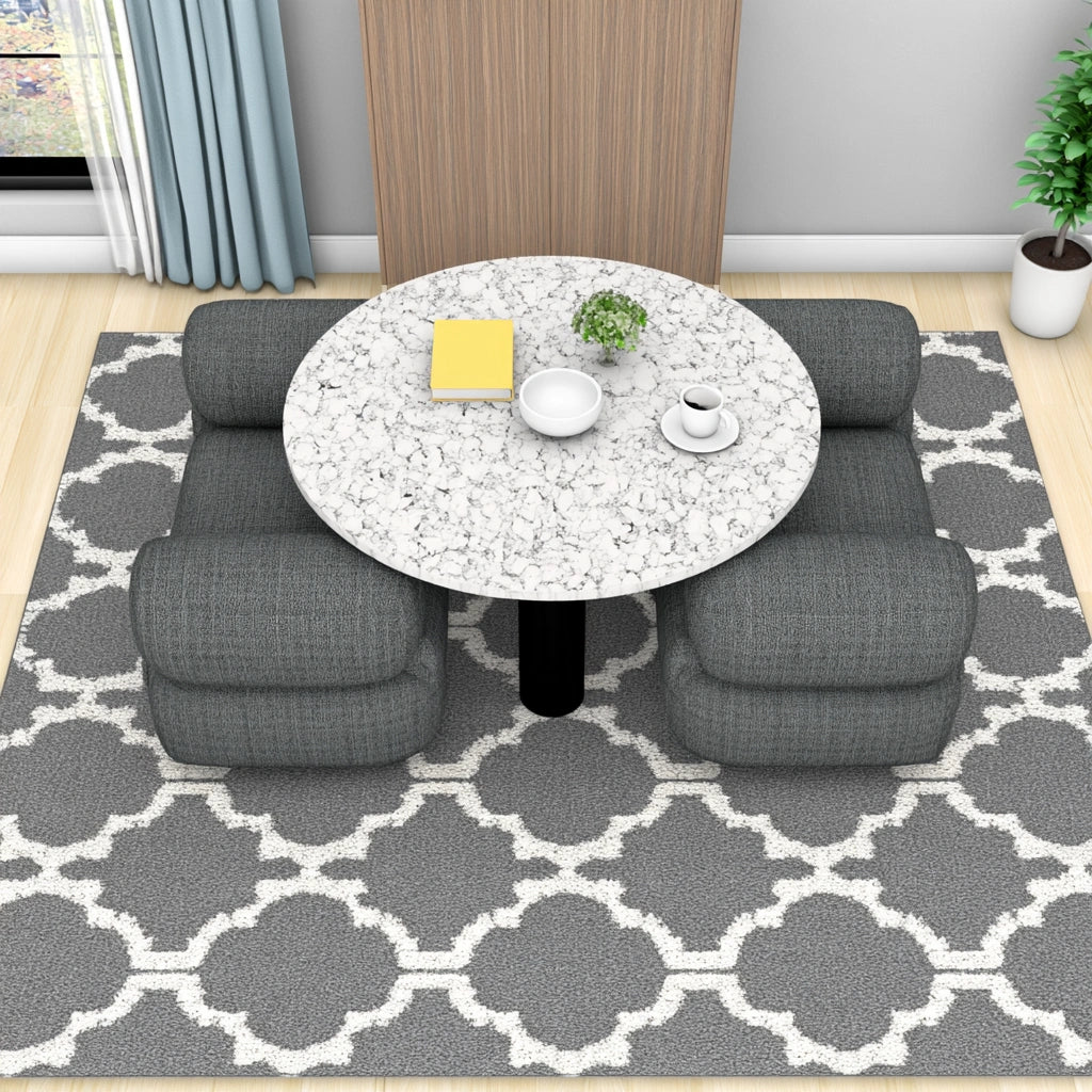 Multifunctionele tafel met marmerlook, kleur zwart en wit