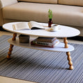 Salontafel met twee niveaus, kleur grijs en wit