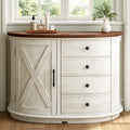 Opbergkast van hout, kleur warmbruin en wit