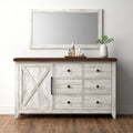 Opbergkast van hout, kleur warmbruin en wit