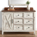 Opbergkast van hout, kleur warmbruin en wit